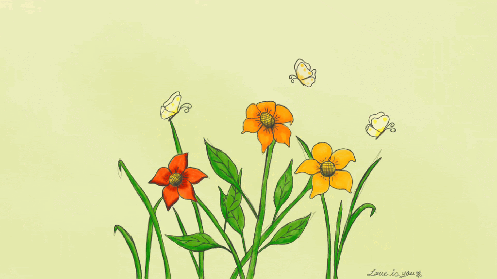 Flores y mariposas de&nbsp;otoño